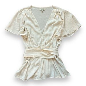 Max Studio Iridescent Polka Dot Short Sleeve Blouse size Medium